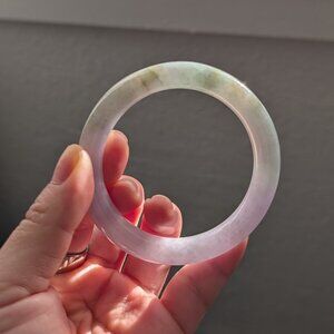 Grade A Natural Burmese Jade Bangle Light Purple and Green